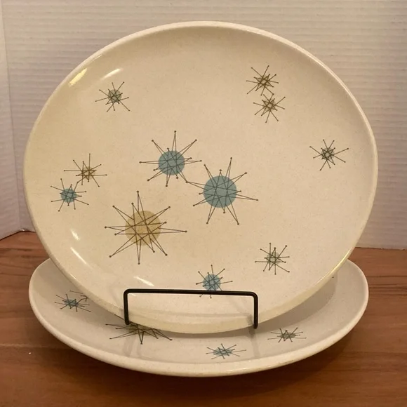 2 Franciscan Starburst Mid-Century Modern Dinner Plates - Picture 1 of 7